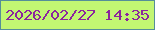 文字の大きさ：5、枠の色：558e98、背景の色：c2f672、文字の色：8b259d 無料ブログパーツのブログ時計