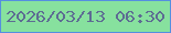 文字の大きさ：4、枠の色：558fe0、背景の色：87e19e、文字の色：5d6c93 無料ブログパーツのブログ時計