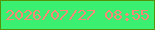 文字の大きさ：5、枠の色：559109、背景の色：3bef71、文字の色：f88879 無料ブログパーツのブログ時計