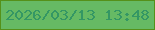 文字の大きさ：4、枠の色：55911a、背景の色：66ba64、文字の色：349764 無料ブログパーツのブログ時計