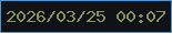 文字の大きさ：4、枠の色：5592c5、背景の色：0e1319、文字の色：8b9050 無料ブログパーツのブログ時計