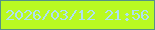 文字の大きさ：4、枠の色：559385、背景の色：b9fa22、文字の色：aee0f3 無料ブログパーツのブログ時計