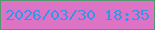 文字の大きさ：1、枠の色：55976e、背景の色：dc73c4、文字の色：3195eb 無料ブログパーツのブログ時計