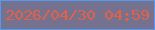 文字の大きさ：4、枠の色：5598f2、背景の色：757290、文字の色：e46148 無料ブログパーツのブログ時計