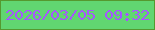 文字の大きさ：3、枠の色：55992f、背景の色：61d671、文字の色：a655ff 無料ブログパーツのブログ時計