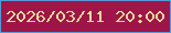 文字の大きさ：1、枠の色：559ad8、背景の色：9f1549、文字の色：e6da9a 無料ブログパーツのブログ時計