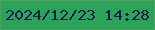 文字の大きさ：5、枠の色：559e62、背景の色：2ba359、文字の色：0f1e4f 無料ブログパーツのブログ時計