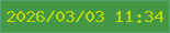 文字の大きさ：1、枠の色：55a272、背景の色：449745、文字の色：bad603 無料ブログパーツのブログ時計