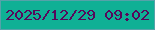 文字の大きさ：3、枠の色：55a2a9、背景の色：0fb095、文字の色：57085b 無料ブログパーツのブログ時計