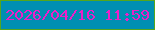 文字の大きさ：5、枠の色：55a61c、背景の色：008fb2、文字の色：ec1fc8 無料ブログパーツのブログ時計