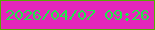 文字の大きさ：2、枠の色：55ac02、背景の色：e326bb、文字の色：20e74b 無料ブログパーツのブログ時計