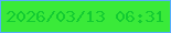 文字の大きさ：3、枠の色：55aefb、背景の色：3aea39、文字の色：13cb31 無料ブログパーツのブログ時計