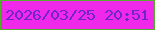 文字の大きさ：2、枠の色：55af2c、背景の色：f028e9、文字の色：6e26c8 無料ブログパーツのブログ時計