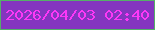 文字の大きさ：2、枠の色：55af68、背景の色：8435bf、文字の色：fd38f7 無料ブログパーツのブログ時計