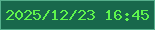 文字の大きさ：1、枠の色：55af8c、背景の色：18684c、文字の色：5ef54d 無料ブログパーツのブログ時計