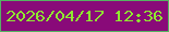 文字の大きさ：1、枠の色：55b262、背景の色：890a79、文字の色：8fe830 無料ブログパーツのブログ時計