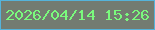 文字の大きさ：1、枠の色：55b3da、背景の色：737b71、文字の色：7af97d 無料ブログパーツのブログ時計