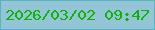 文字の大きさ：5、枠の色：55b5be、背景の色：94c5d7、文字の色：0eb404 無料ブログパーツのブログ時計