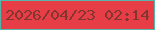 文字の大きさ：1、枠の色：55b6a9、背景の色：e73d47、文字の色：85352f 無料ブログパーツのブログ時計