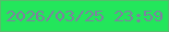 文字の大きさ：3、枠の色：55bd6b、背景の色：23e65b、文字の色：7d819f 無料ブログパーツのブログ時計