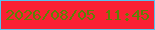 文字の大きさ：4、枠の色：55c1ee、背景の色：fa2033、文字の色：5d8206 無料ブログパーツのブログ時計