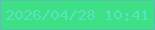 文字の大きさ：1、枠の色：55c2ab、背景の色：3ee086、文字の色：56e3bf 無料ブログパーツのブログ時計