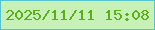 文字の大きさ：5、枠の色：55c3ce、背景の色：c8f1b7、文字の色：59b019 無料ブログパーツのブログ時計