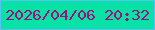 文字の大きさ：3、枠の色：55c3f4、背景の色：08e2a6、文字の色：9e0d7b 無料ブログパーツのブログ時計