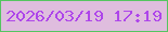 文字の大きさ：3、枠の色：55c560、背景の色：dfbdde、文字の色：ae46ea 無料ブログパーツのブログ時計