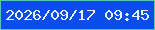 文字の大きさ：5、枠の色：55c7b4、背景の色：0a4deb、文字の色：eaeff4 無料ブログパーツのブログ時計