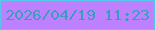 文字の大きさ：2、枠の色：55c7eb、背景の色：bd81ff、文字の色：3d9cbc 無料ブログパーツのブログ時計