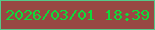 文字の大きさ：3、枠の色：55c989、背景の色：984743、文字の色：0edb3a 無料ブログパーツのブログ時計