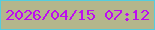 文字の大きさ：2、枠の色：55cddd、背景の色：b4b68c、文字の色：bd0cf0 無料ブログパーツのブログ時計