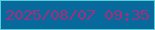 文字の大きさ：3、枠の色：55ced6、背景の色：08699d、文字の色：a52e7c 無料ブログパーツのブログ時計