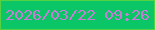文字の大きさ：5、枠の色：55d142、背景の色：0bc666、文字の色：c97cd5 無料ブログパーツのブログ時計