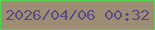 文字の大きさ：4、枠の色：55d252、背景の色：9d8d74、文字の色：5b4d80 無料ブログパーツのブログ時計