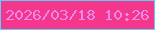 文字の大きさ：3、枠の色：55d2f6、背景の色：f4378c、文字の色：ef8ae8 無料ブログパーツのブログ時計