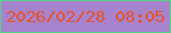 文字の大きさ：5、枠の色：55d389、背景の色：a883cd、文字の色：e2552b 無料ブログパーツのブログ時計