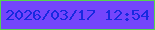 文字の大きさ：5、枠の色：55d44e、背景の色：7445fc、文字の色：1729e0 無料ブログパーツのブログ時計