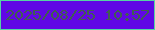 文字の大きさ：4、枠の色：55d4a3、背景の色：6007e5、文字の色：405d52 無料ブログパーツのブログ時計