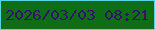 文字の大きさ：3、枠の色：55d5e2、背景の色：0e6e16、文字の色：36106d 無料ブログパーツのブログ時計