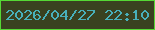 文字の大きさ：5、枠の色：55d835、背景の色：394120、文字の色：48b0bb 無料ブログパーツのブログ時計