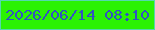 文字の大きさ：3、枠の色：55d8ad、背景の色：2bf203、文字の色：3252c1 無料ブログパーツのブログ時計