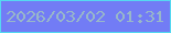 文字の大きさ：5、枠の色：55d8f1、背景の色：727cf5、文字の色：98b7c9 無料ブログパーツのブログ時計