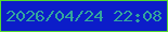 文字の大きさ：4、枠の色：55db2f、背景の色：0c1dc9、文字の色：33a59e 無料ブログパーツのブログ時計