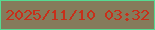 文字の大きさ：1、枠の色：55db92、背景の色：857b5b、文字の色：c82f1a 無料ブログパーツのブログ時計