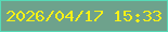 文字の大きさ：3、枠の色：55dbb7、背景の色：6ea28c、文字の色：f7f117 無料ブログパーツのブログ時計