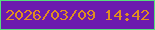 文字の大きさ：4、枠の色：55de7d、背景の色：6c1aae、文字の色：e08d20 無料ブログパーツのブログ時計