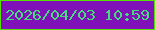 文字の大きさ：2、枠の色：55e201、背景の色：8011b9、文字の色：45dc7d 無料ブログパーツのブログ時計