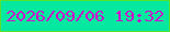 文字の大きさ：2、枠の色：55e22c、背景の色：04e99f、文字の色：c913ca 無料ブログパーツのブログ時計
